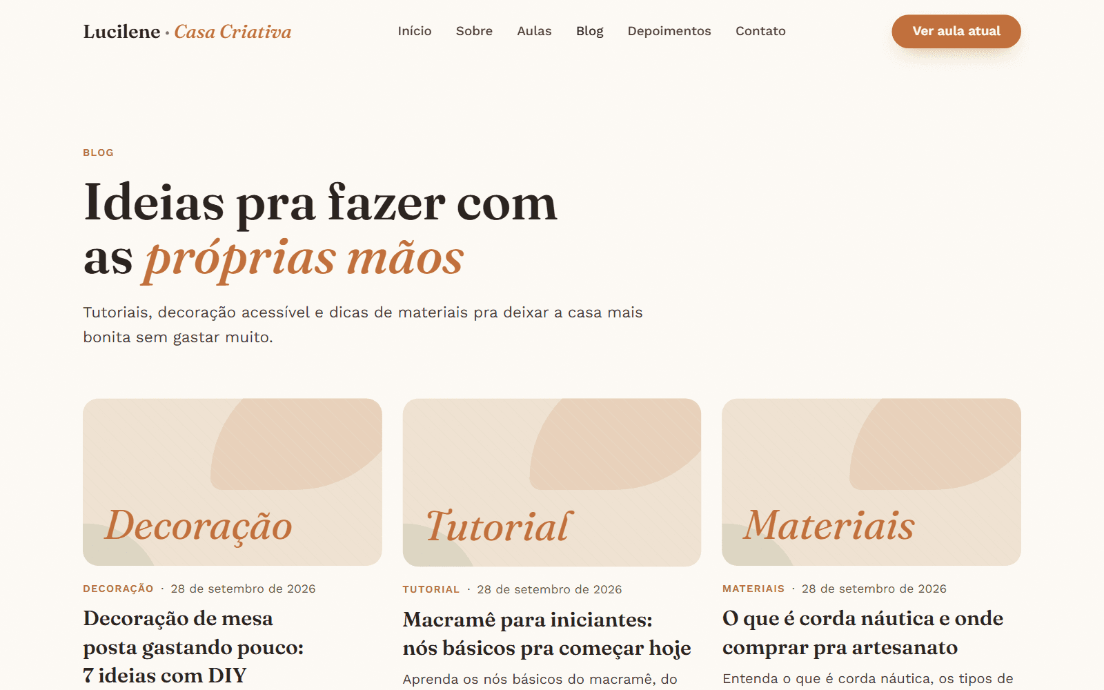 Blog com tutoriais e ideias de decoração