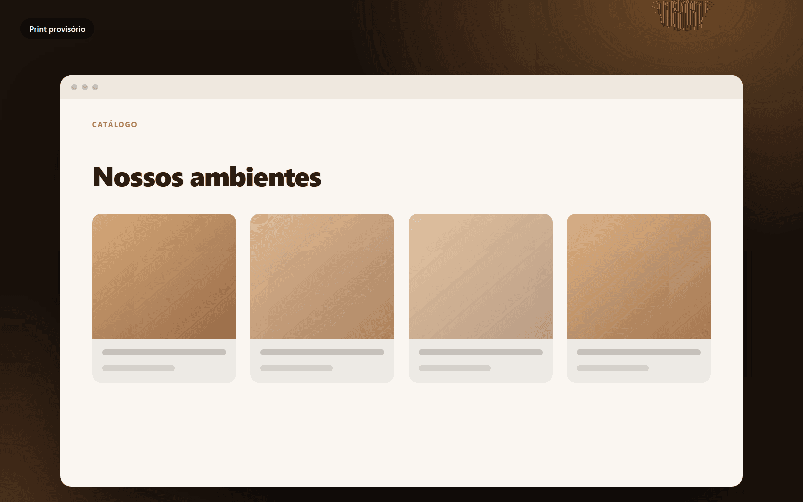 Catálogo de produtos organizado em grade